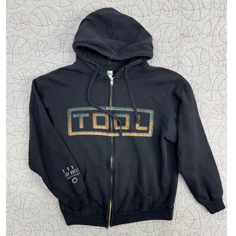 VTG Tool Zip Up Hoodie Third Eye 10,000 Days Sleeve Hit Black Logo / Mens Medium